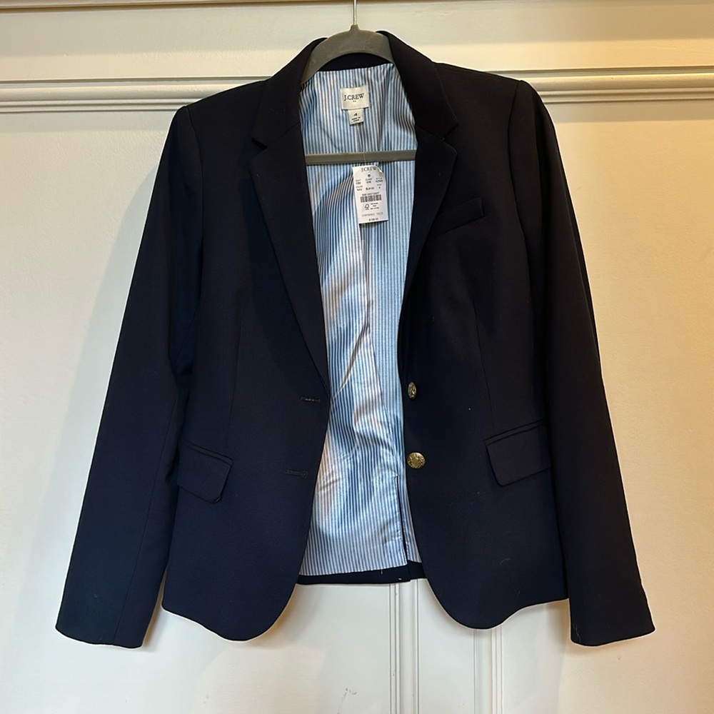 NWT J. Crew Blazer Womens 4 Navy